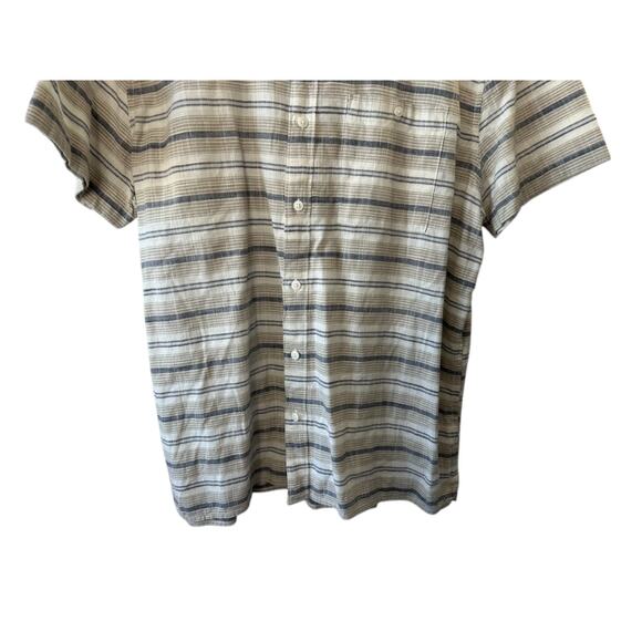 American Eagle Brown Stripe Short Sleeve Button Front Shirt Men's Size XL - Picture 3 of 5